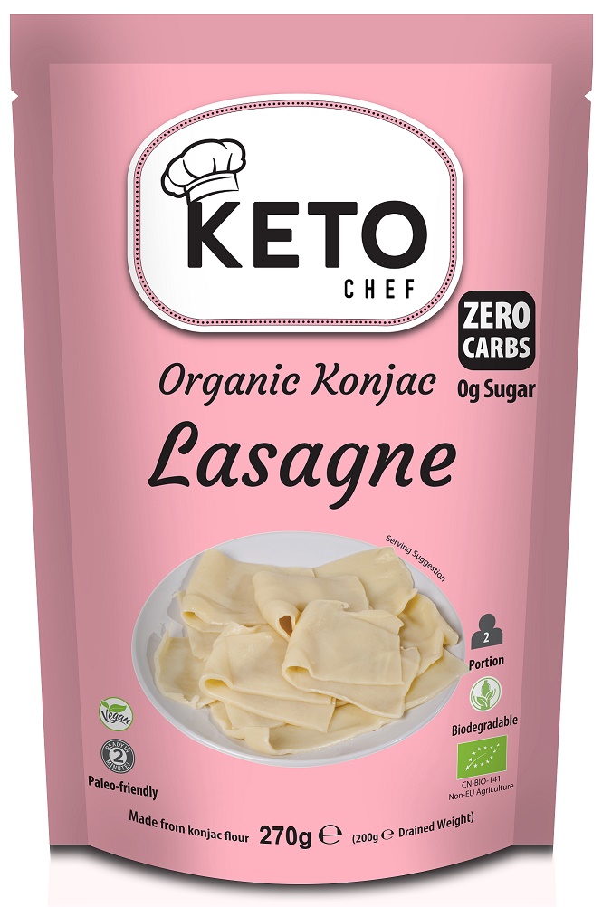 MAKARON (KONJAC) LASAGNE BEZGLUTENOWY BIO 270 g (200 g) – KETO CHEF (BETTER THAN FOODS)