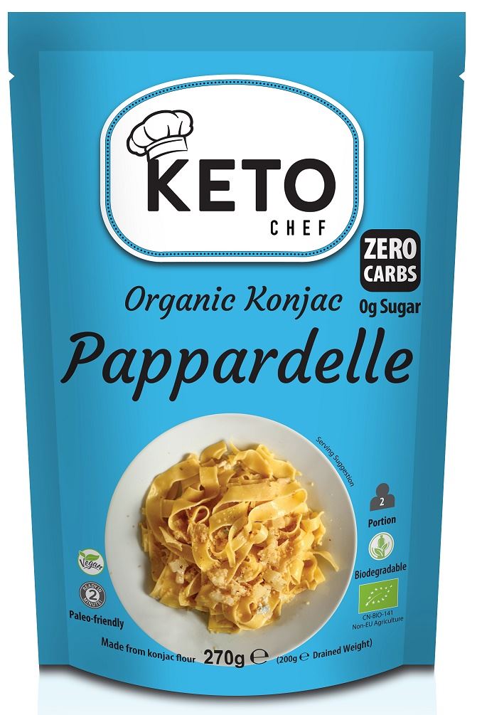 MAKARON (KONJAC) PAPPARDELLE BEZGLUTENOWY BIO 270 g (200 g) – KETO CHEF (BETTER THAN FOODS)