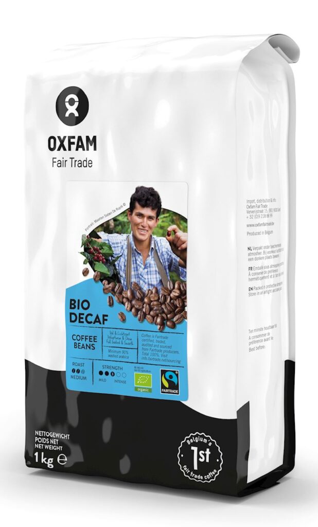 KAWA ZIARNISTA BEZKOFEINOWA ARABICA/ROBUSTA FAIR TRADE BIO 1 kg – OXFAM