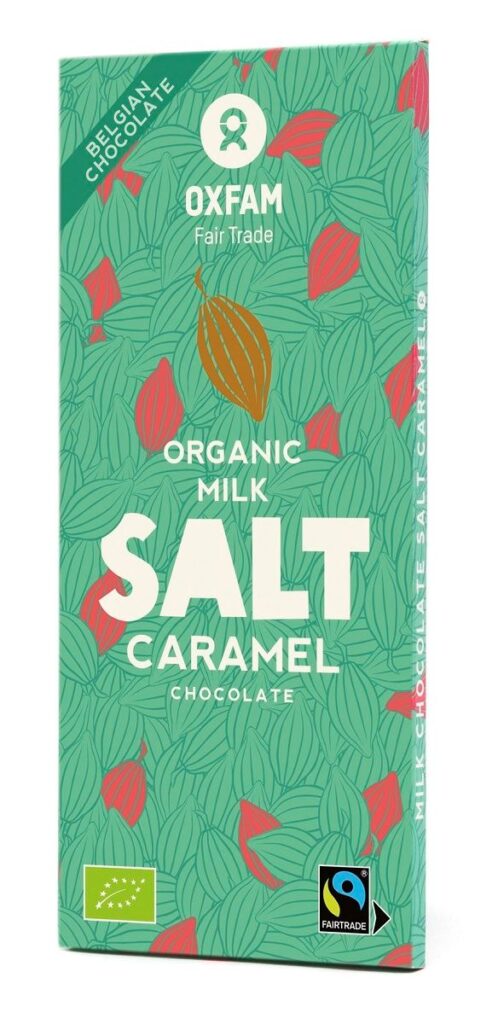 CZEKOLADA MLECZNA ZE SŁONYM KARMELEM FAIR TRADE BIO 100 g – OXFAM