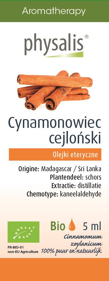 OLEJEK ETERYCZNY CYNAMONOWIEC CEJLOŃSKI BIO 5 ml – PHYSALIS