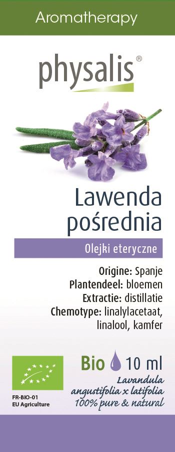 OLEJEK ETERYCZNY LAWENDA POŚREDNIA BIO 10 ml – PHYSALIS