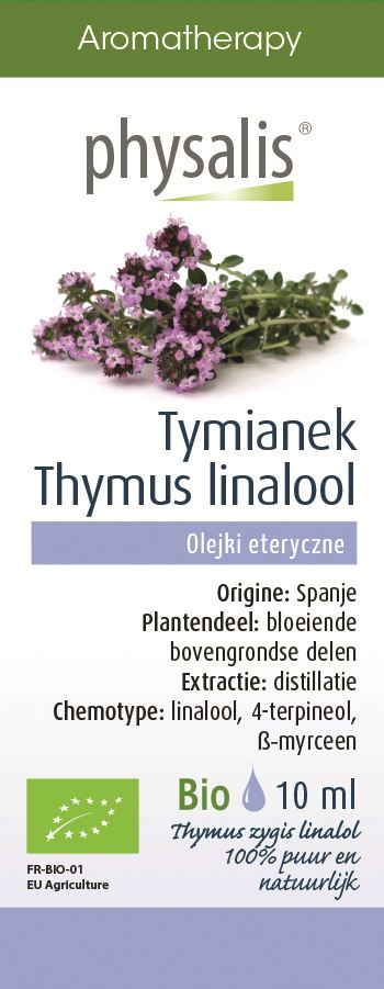 OLEJEK ETERYCZNY TYMIANEK THYMUS ZYGIS LINALOL BIO 10 ml – PHYSALIS