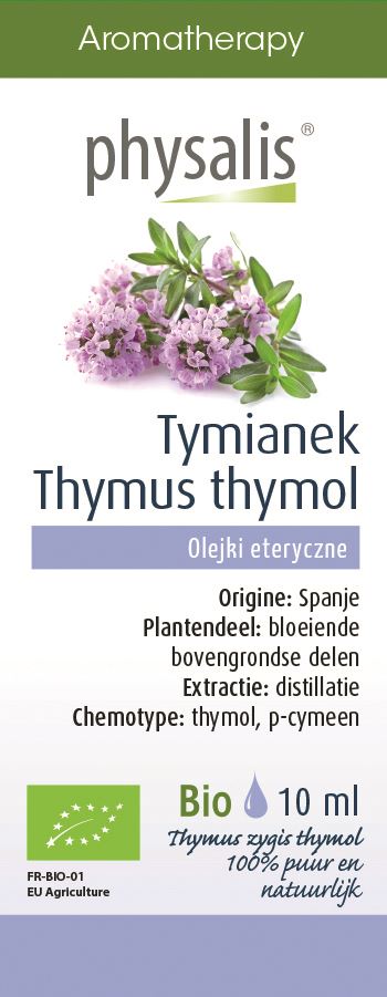 OLEJEK ETERYCZNY TYMIANEK THYMUS ZYGIS THYMOL BIO 10 ml – PHYSALIS