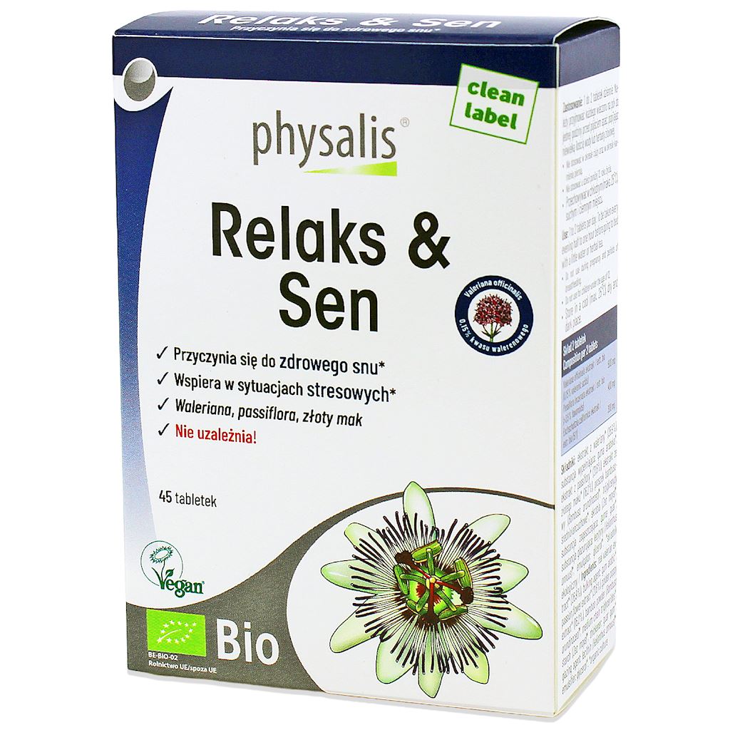 TABLETKI NA RELAKS I SEN BIO 45 szt. – PHYSALIS
