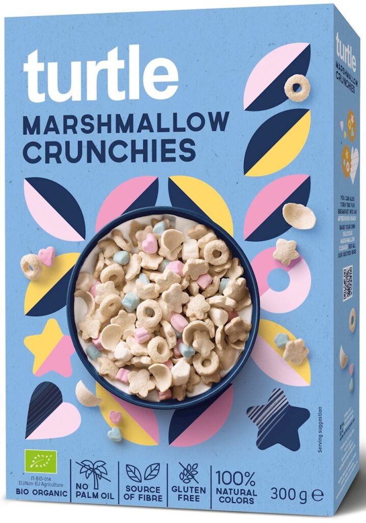 CHRUPKI ZBOŻOWE Z PIANKAMI MARSHMALLOW BEZGLUTENOWE BIO 300 g – TURTLE