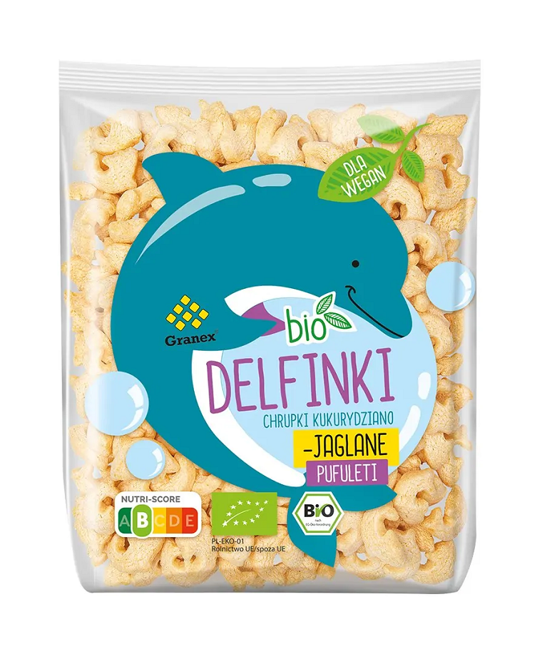 CHRUPKI KUKURYDZIANO – JAGLANE DELFINKI BIO 80 g – GRANEX
