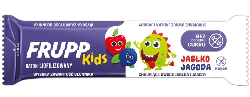 BATON DLA DZIECI LIOFILIZOWANY JABŁKO – JAGODA BEZGLUTENOWY 9 g – CELIKO (FRUPP KIDS)