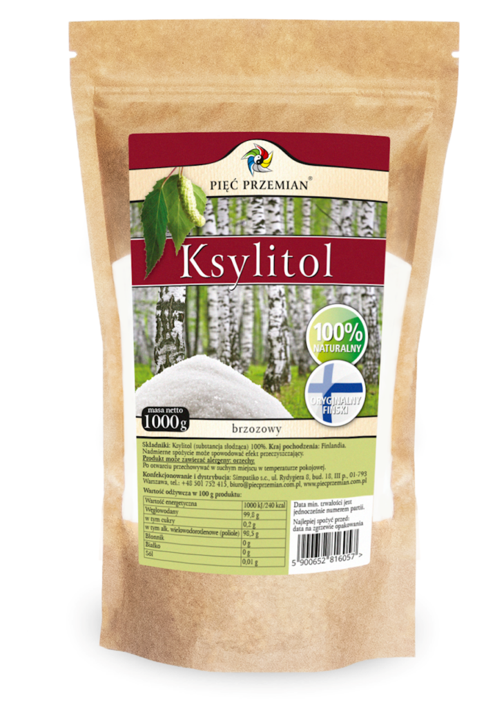 KSYLITOL 1 kg (TOREBKA PAPIEROWA) – PIĘĆ PRZEMIAN (FINLANDIA)