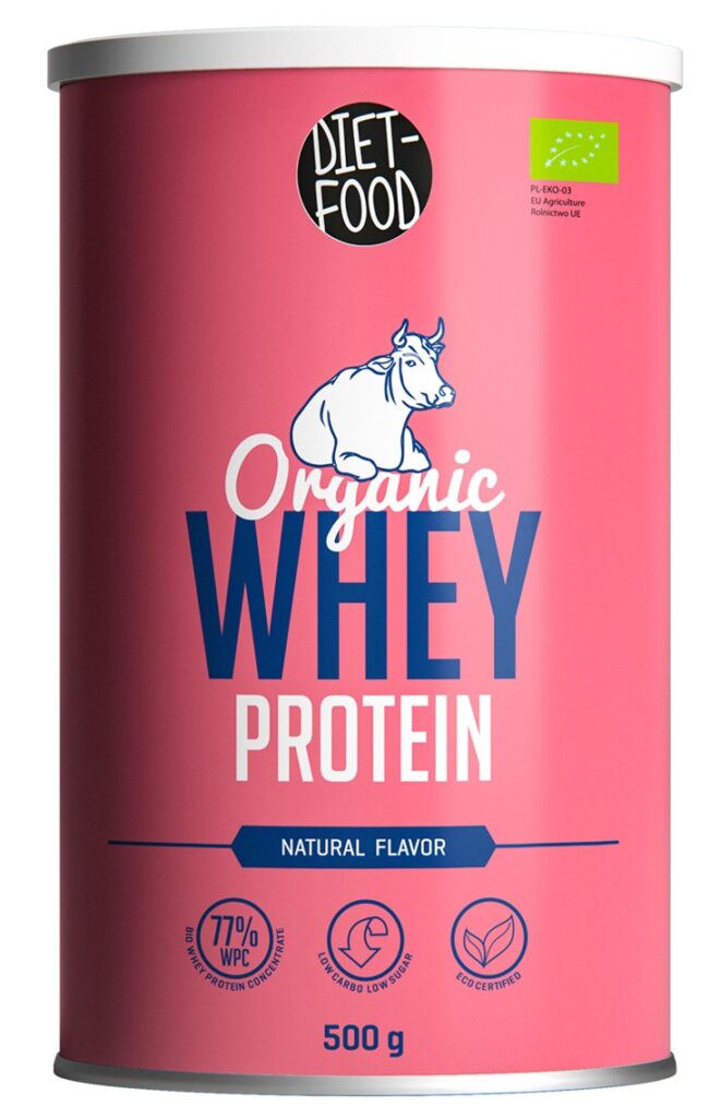 BIAŁKO SERWATKOWE NATURALNE (KONCENTRAT WPC 77) BIO 500 g – DIET-FOOD