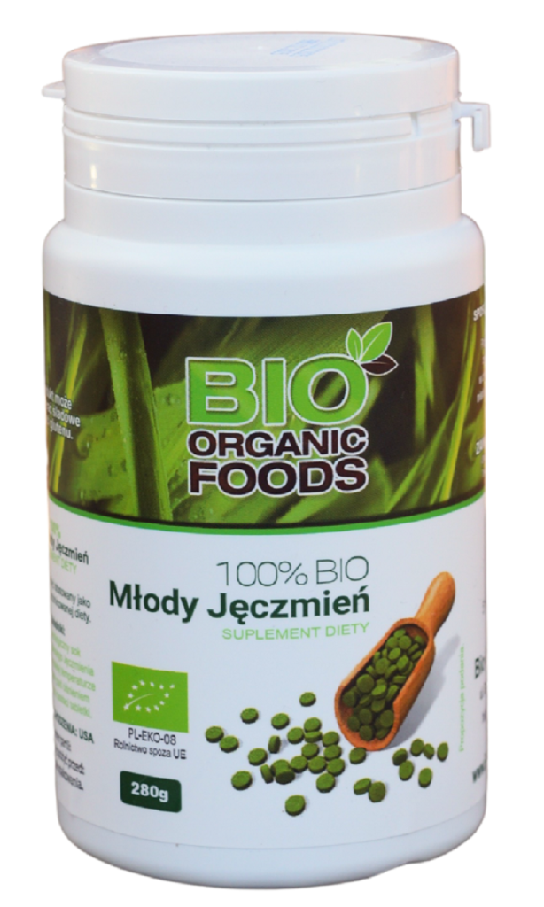 SOK Z MŁODEGO JĘCZMIENIA BIO (500 mg) 560 TABLETEK – BIO ORGANIC FOODS