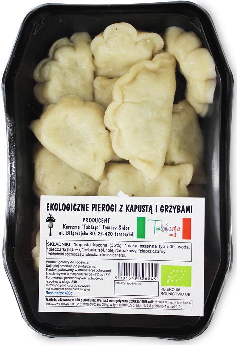 PIEROGI Z KAPUSTĄ I GRZYBAMI BIO 400 g – KARCZMA TABIAGO (NA ZAMÓWIENIE)