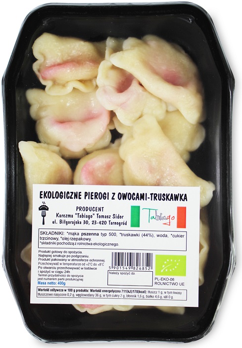 PIEROGI Z TRUSKAWKĄ BIO 400 g – KARCZMA TABIAGO (NA ZAMÓWIENIE)