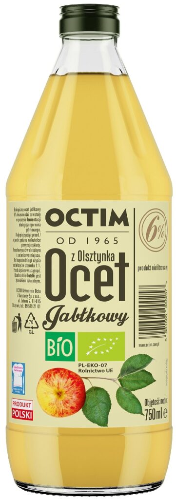 OCET JABŁKOWY 6 %  NIEFILTROWANY BIO 750 ml – OCTIM