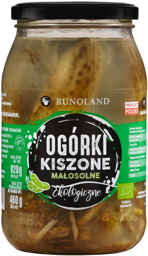 OGÓRKI KISZONE MAŁOSOLNE BIO 820 g (460 g) – RUNOLAND