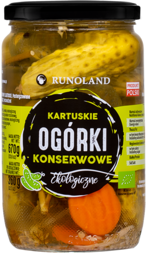 OGÓRKI KONSERWOWE KARTUSKIE BIO 670 g (360 g) – RUNOLAND