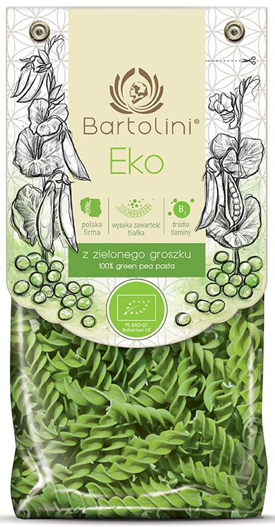 MAKARON PROTEINOWY (Z GROSZKU ZIELONEGO) ŚWIDERKI BIO 250 g – BARTOLINI