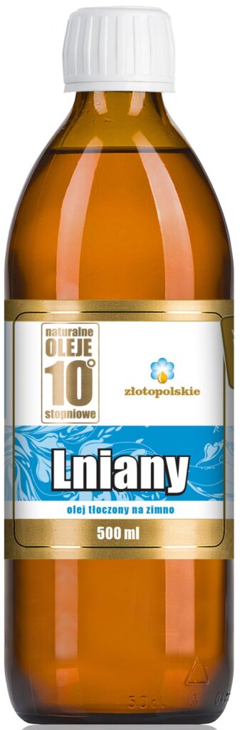 OLEJ LNIANY TŁOCZONY NA ZIMNO 500 ml – ZŁOTO POLSKIE