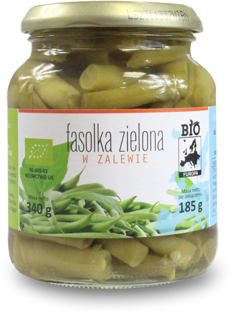 FASOLKA ZIELONA W ZALEWIE BIO 340 g (185 g) (SŁOIK) – BIO PLANET