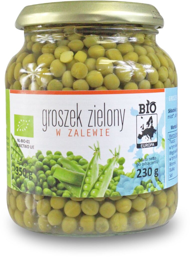 GROSZEK ZIELONY W ZALEWIE BIO 350 g (230 g) (SŁOIK) – BIO PLANET