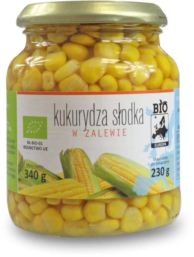 KUKURYDZA SŁODKA W ZALEWIE BIO 340 g (230 g) (SŁOIK) – BIO PLANET