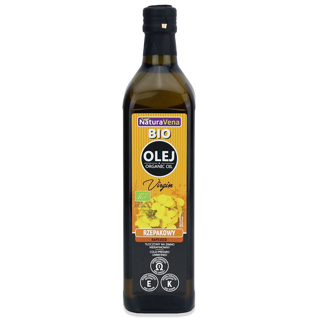 OLEJ RZEPAKOWY TŁOCZONY NA ZIMNO BIO 750 ml – NATURAVENA