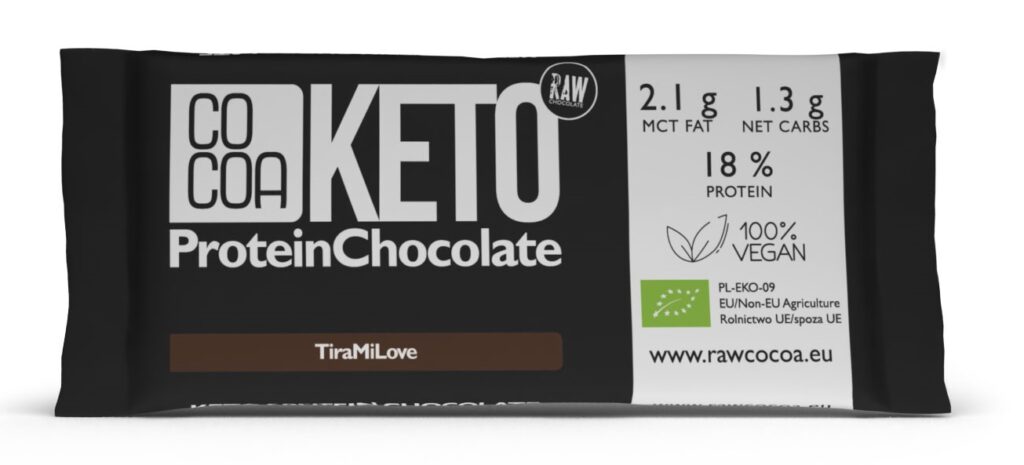 CZEKOLADA PROTEINOWA O SMAKU TIRAMISU KETO BIO 40 g – COCOA