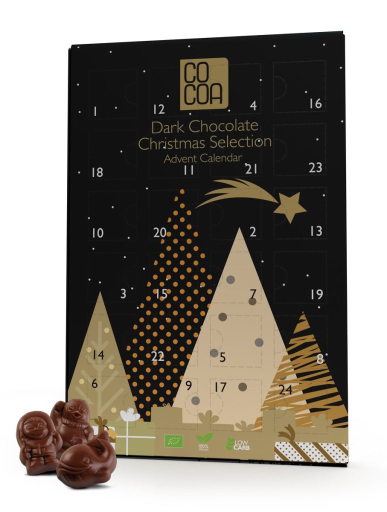 KALENDARZ ADWENTOWY Z CZEKOLADY CIEMNEJ 70 % BIO 180 g – COCOA (PRODUKT SEZONOWY)