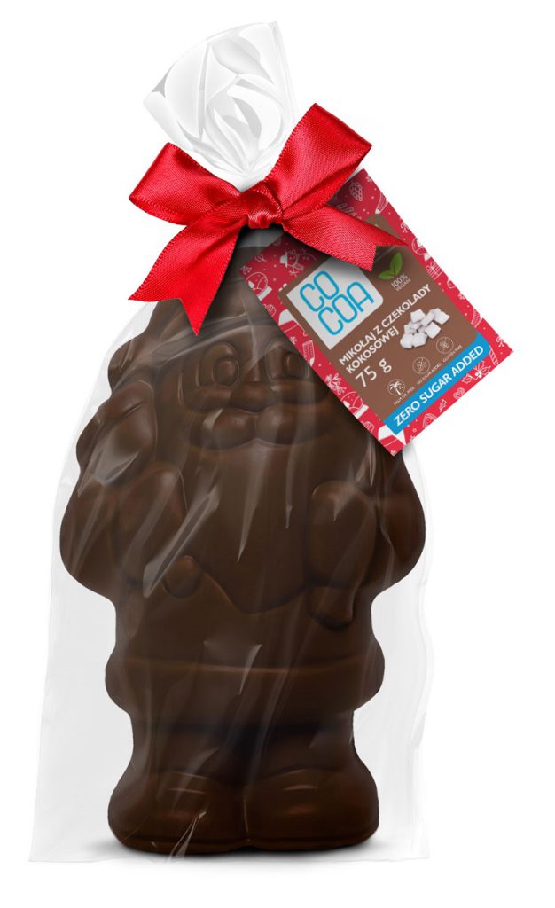 MIKOŁAJ Z CZEKOLADY KOKOSOWEJ BEZ DODATKU CUKRÓW BIO 75 g – COCOA (PRODUKT SEZONOWY)