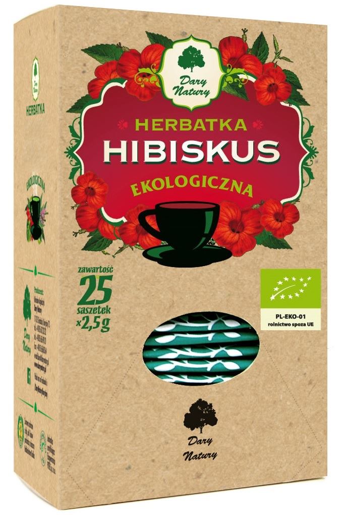 HERBATKA HIBISKUS BIO (25 x 2,5 g) 62,5 g – DARY NATURY