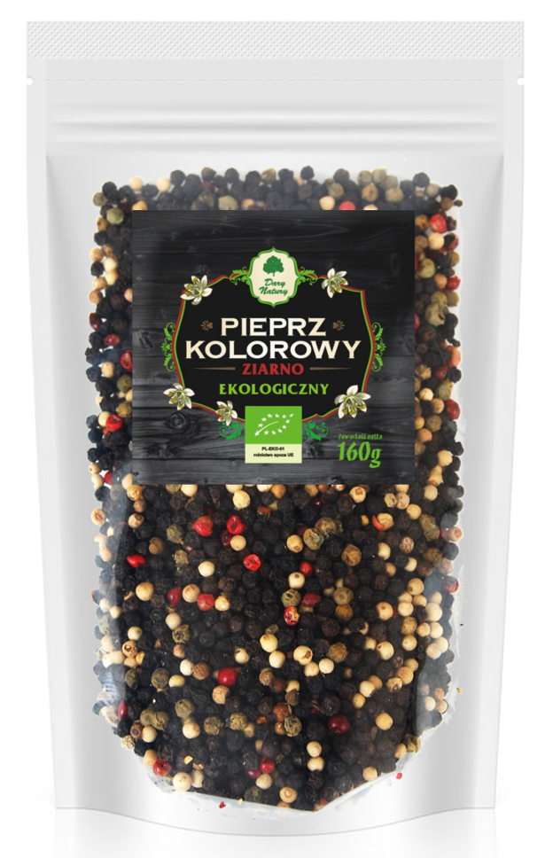 PIEPRZ KOLOROWY ZIARNO (UZUPEŁNIENIE) BIO 160 g – DARY NATURY