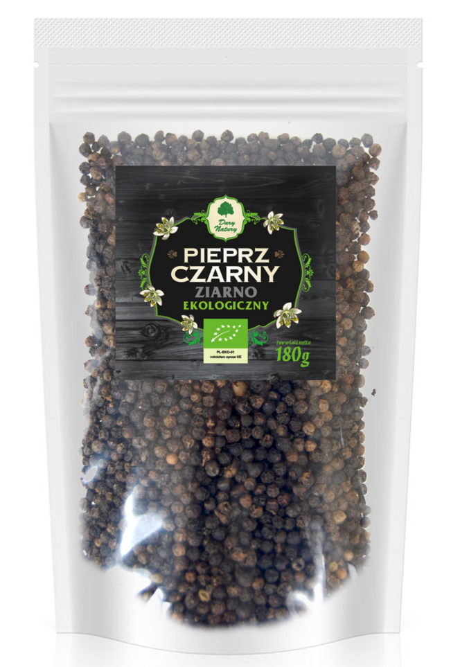 PIEPRZ CZARNY ZIARNO (UZUPEŁNIENIE) BIO 180 g – DARY NATURY