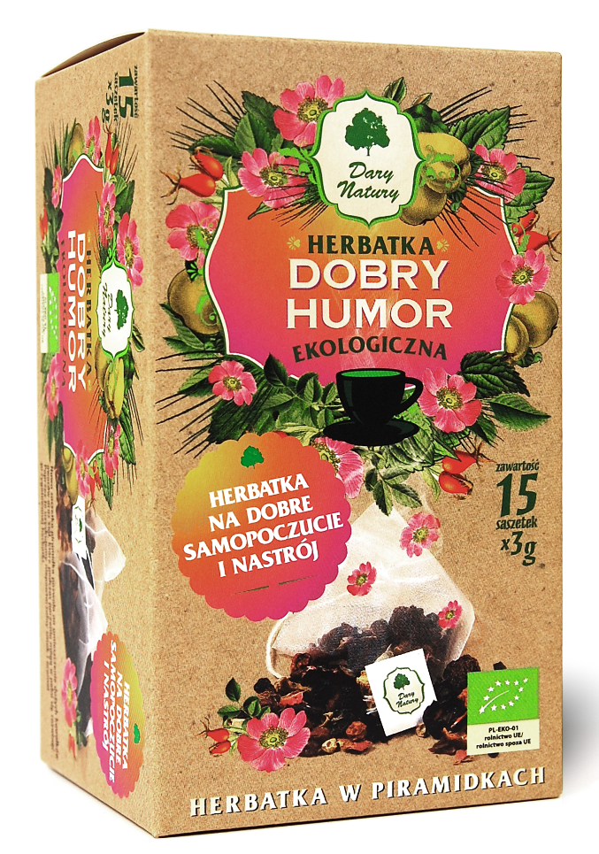 HERBATKA DOBRY HUMOR PIRAMIDKI BIO (15 x 3 g) 45 g – DARY NATURY