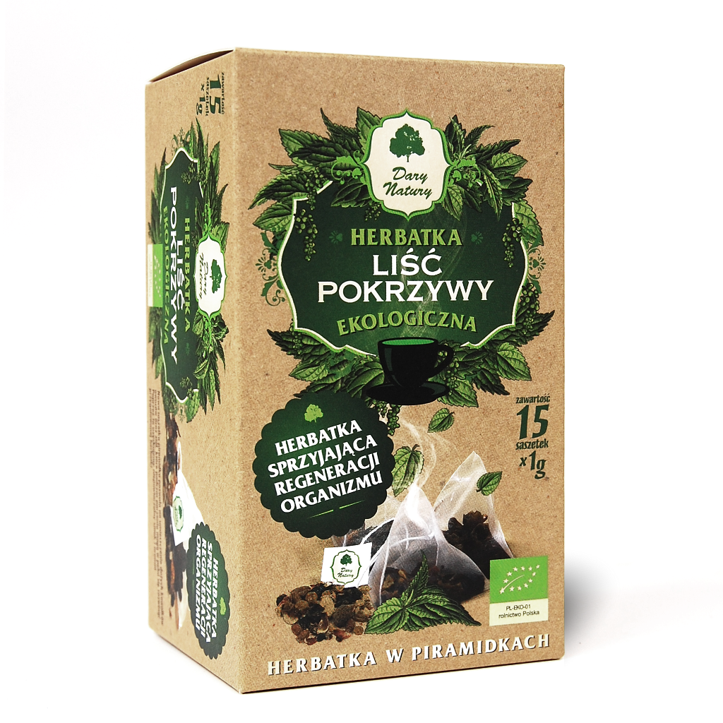 HERBATKA LIŚĆ POKRZYWY PIRAMIDKI BIO (15 x 1 g) 15 g – DARY NATURY