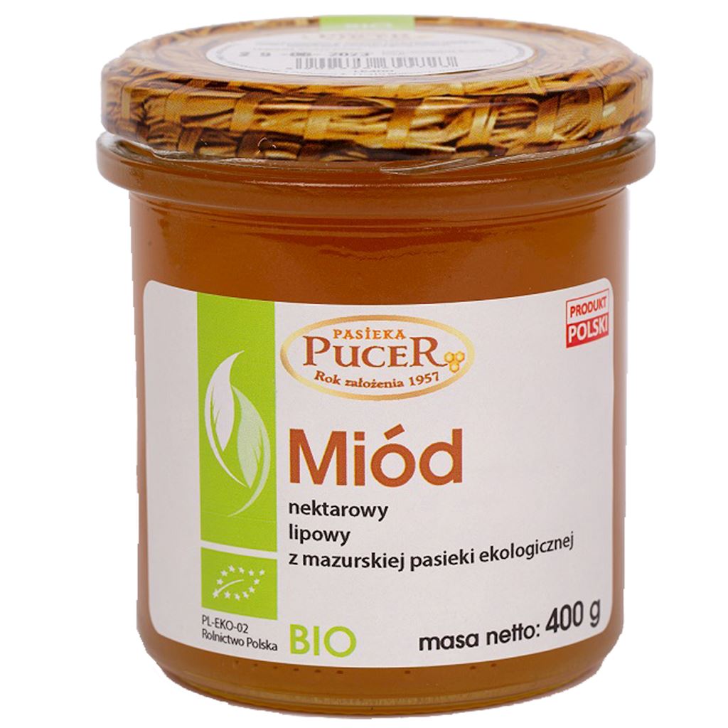 MIÓD NEKTAROWY LIPOWY BIO 400 g – PASIEKA PUCER