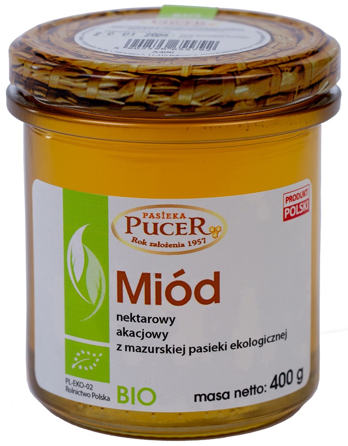 MIÓD NEKTAROWY AKACJOWY  BIO 400 g – PASIEKA PUCER