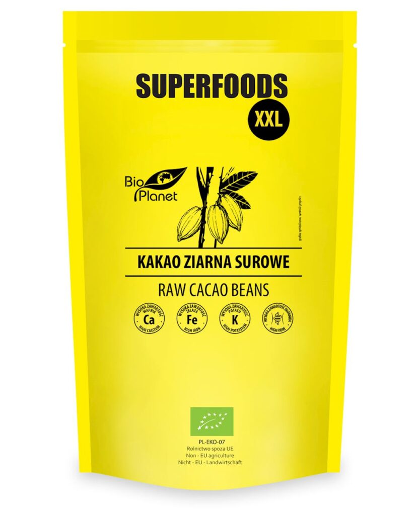 KAKAO ZIARNA SUROWE BIO 600 g – BIO PLANET