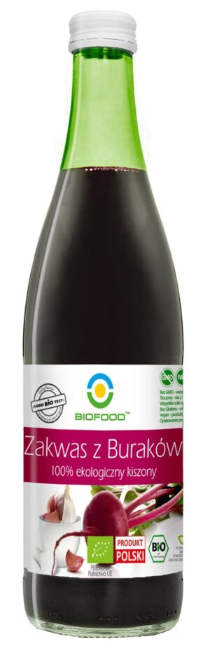 ZAKWAS Z BURAKÓW KISZONYCH BEZGLUTENOWY BIO 500 ml - BIO FOOD