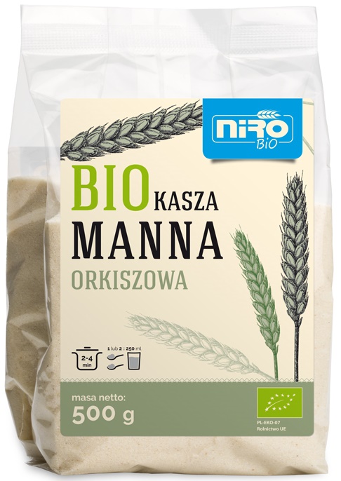 KASZA MANNA ORKISZOWA BIO 500 g – NIRO
