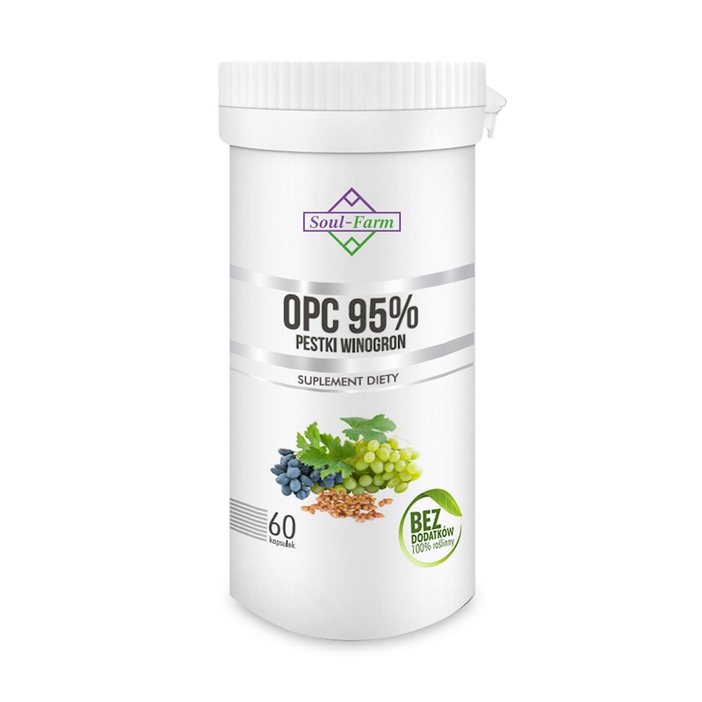 PESTKI WINOGRON EKSTRAKT 95 % OPC (450 mg) 60 KAPSUŁEK – SOUL FARM