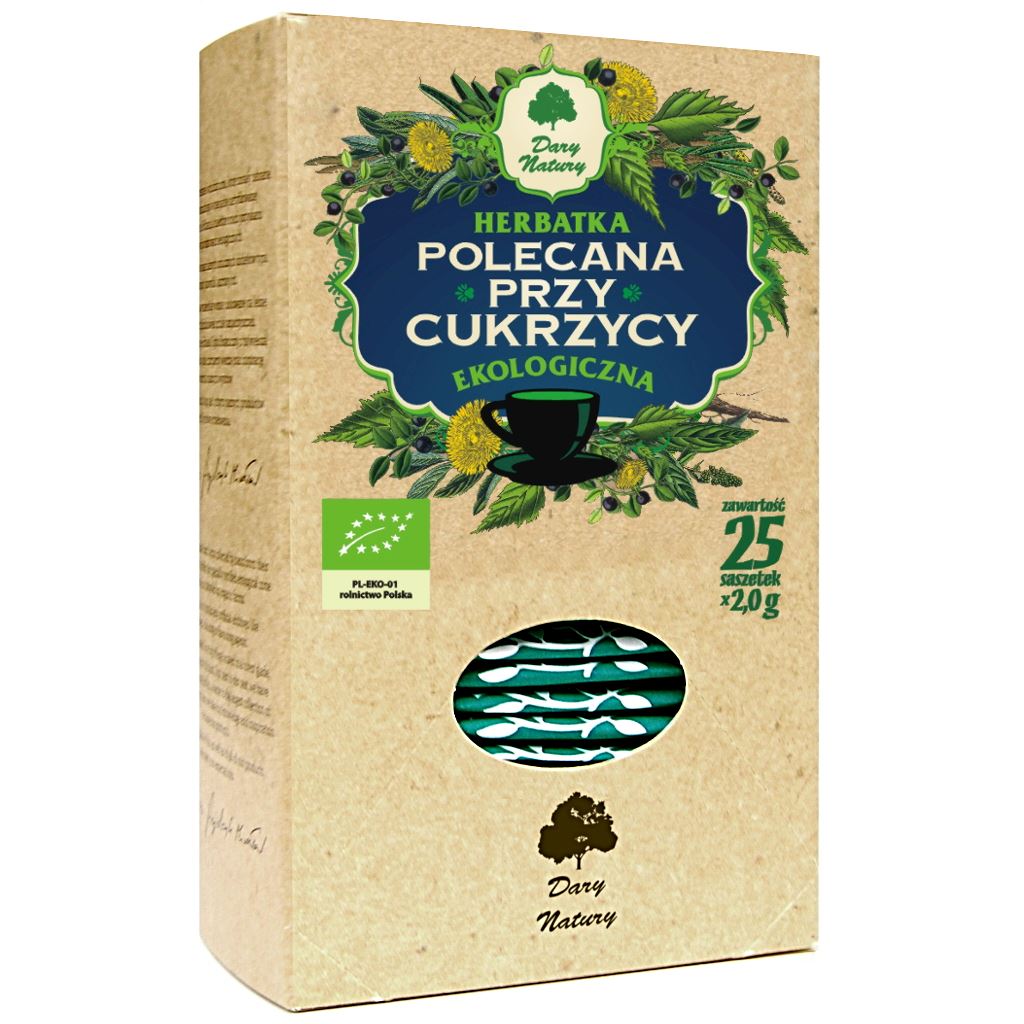HERBATKA POLECANA PRZY CUKRZYCY BIO (25 x 2 g) 50 g – DARY NATURY