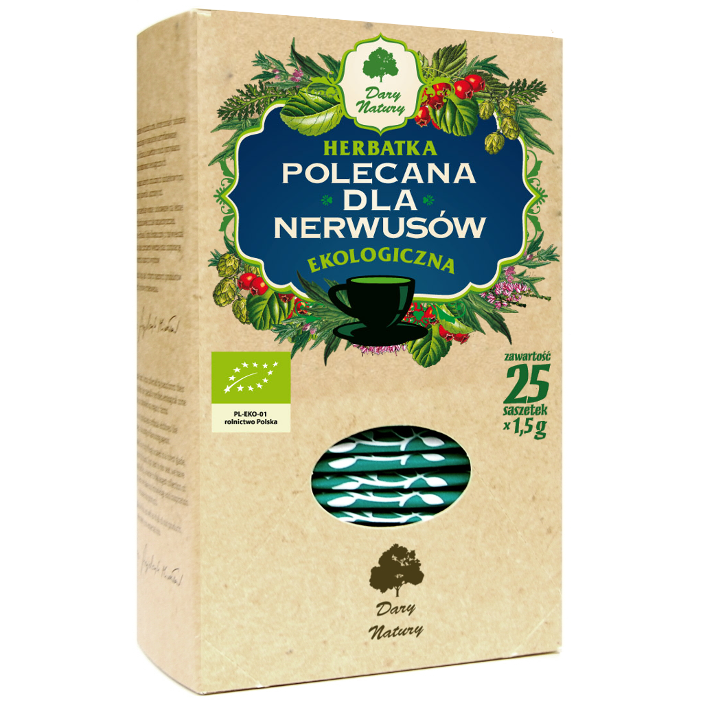 HERBATKA DLA NERWUSÓW BIO (25 x 1,5 g) 37,5 g – DARY NATURY