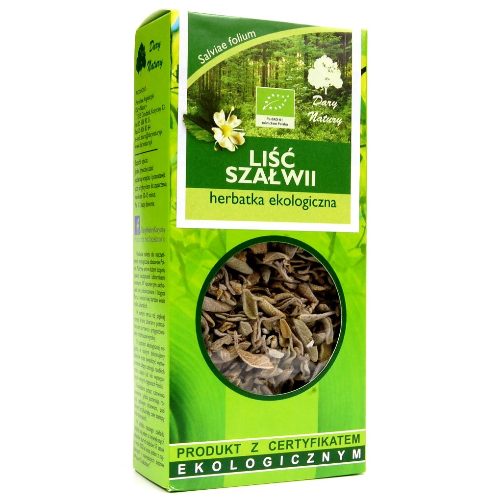 HERBATKA LIŚĆ SZAŁWII BIO 25 g – DARY NATURY