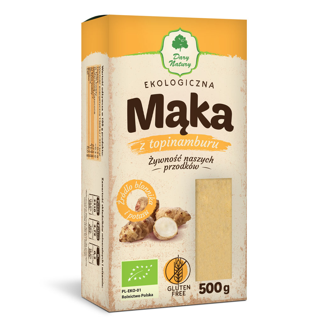 MĄKA Z TOPINAMBURU BEZGLUTENOWA BIO 500 g – DARY NATURY