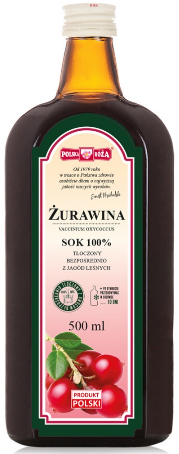 SOK Z ŻURAWINY NFC 500 ml – POLSKA RÓŻA