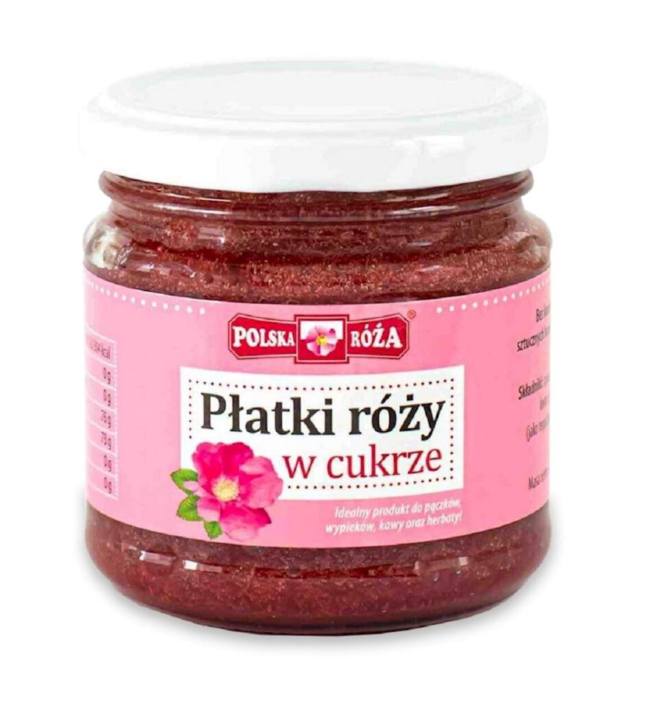 PŁATKI RÓŻY W CUKRZE 220 g – POLSKA RÓŻA