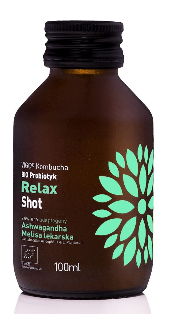 SHOT KOMBUCHA PROBIOTYK RELAX BEZGLUTENOWY BIO 100 ml – VIGO