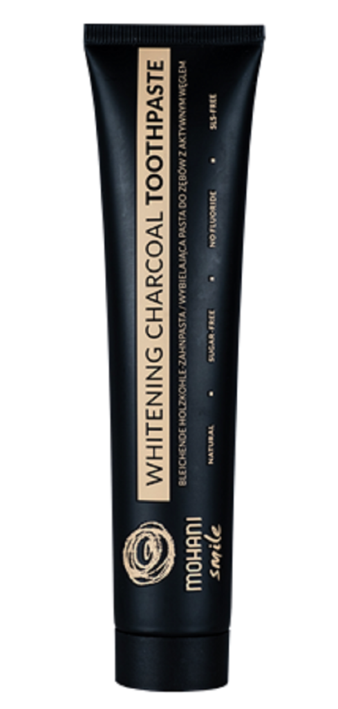 PASTA DO ZĘBÓW Z WĘGLEM AKTYWNYM BEZ FLUORU 75 ml – MOHANI