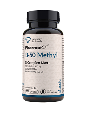 WITAMINA B-50 METHYL B-COMPLEX MAX+ BEZGLUTENOWA 60 KAPSUŁEK – PHARMOVIT (CLASSIC)