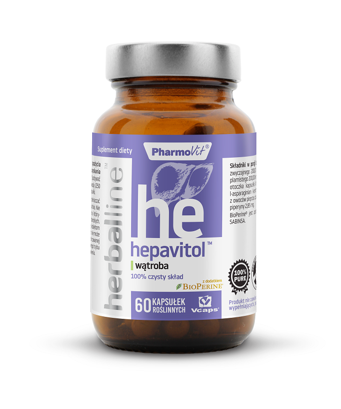 KAPSUŁKI NA WĄTROBĘ (HEPAVITOL) BEZGLUTENOWE 60 szt. – PHARMOVIT (HERBALLINE)